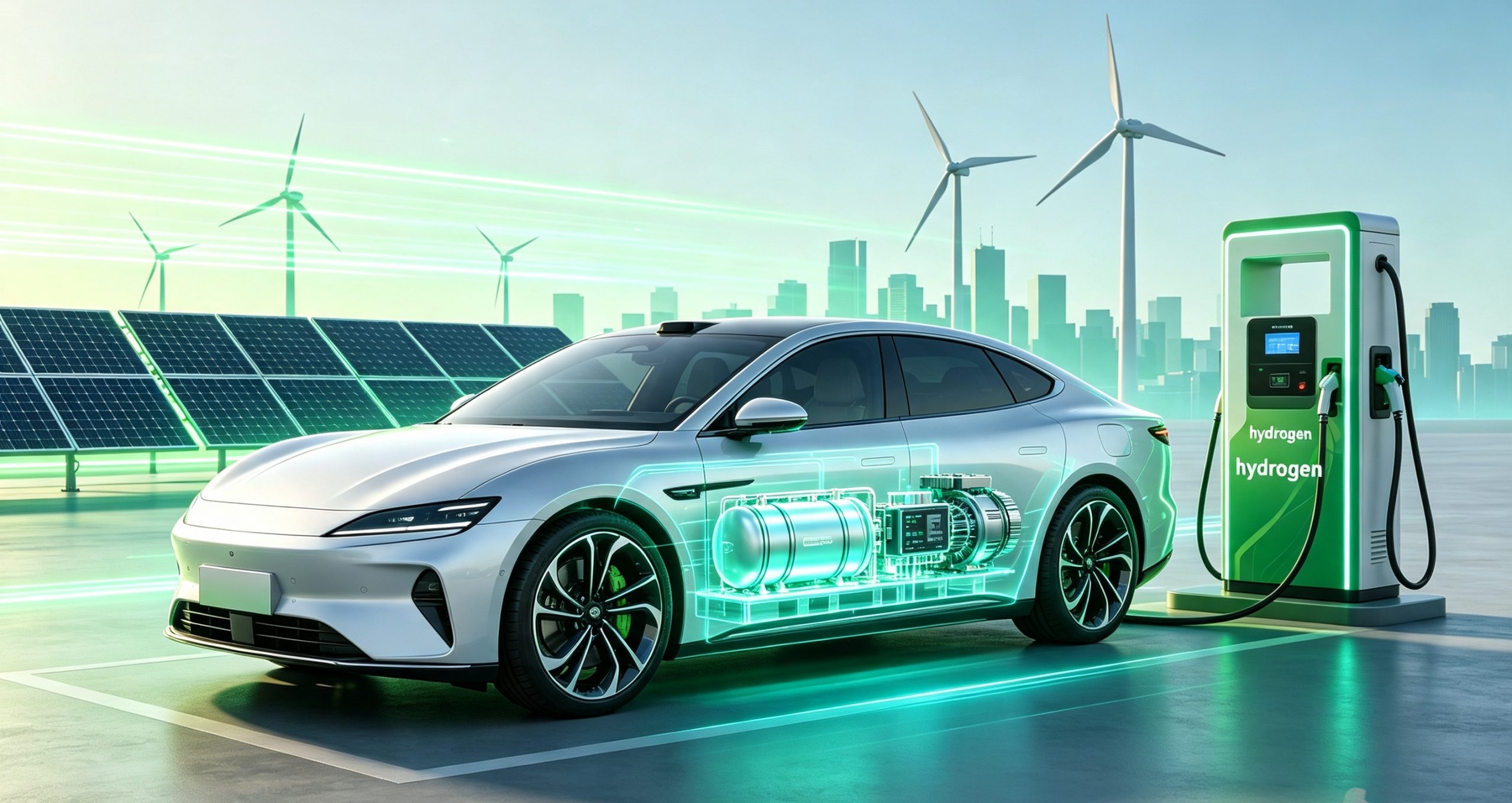Hydrogen fuel cell vehicle refueling at a hydrogen station